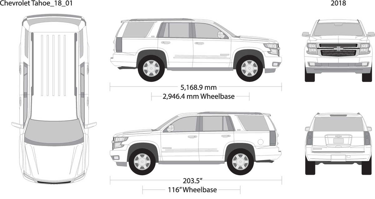 2018 Chevy Tahoe V01 Vehicle Wrap Template