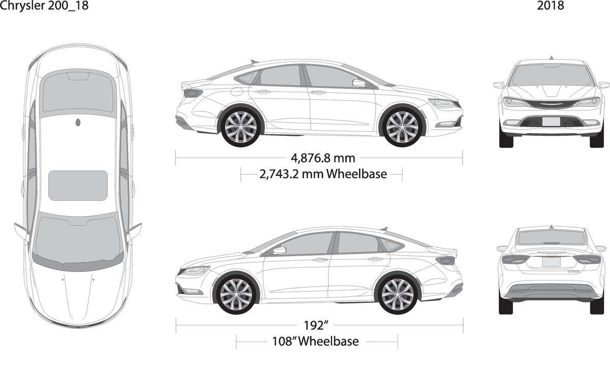 2018 Chrysler 200 V18 Vehicle Wrap Template