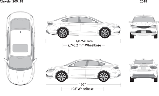 2018 Chrysler 200 V18 Vehicle Wrap Template
