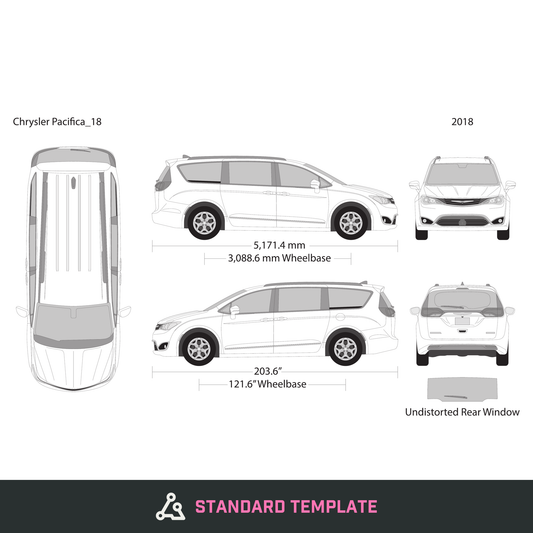 2018 Chrysler Pacifica vector wrap template, Design-Ready PDF - GravBase