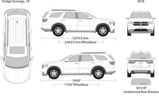 2018 Dodge Durango vector wrap template, Design-Ready PDF - GravBase