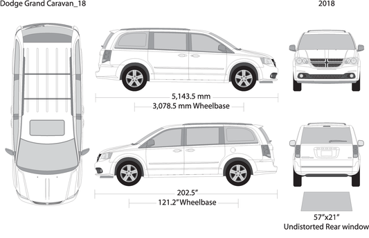 2018 Dodge Grand Caravan V18 Vehicle Wrap Template