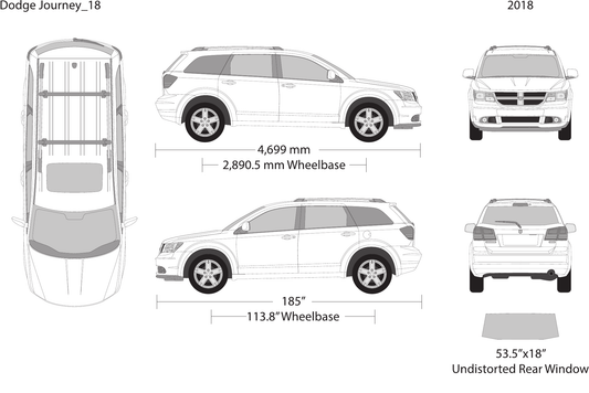 2018 Dodge Journey free vector vehicle wrap template - GravBase