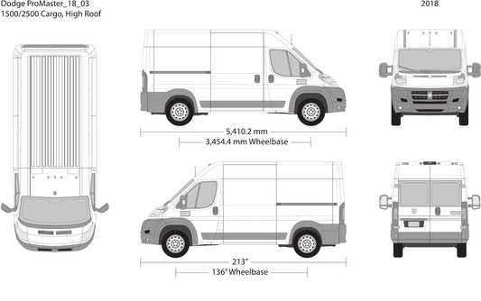 2018 Dodge Promaster vector wrap template V03, Design-Ready PDF - GravBase