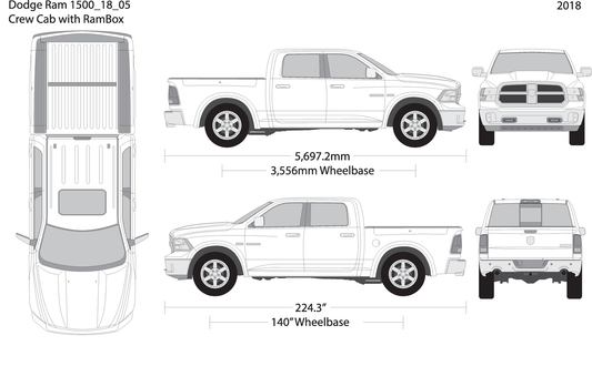 2018 Dodge Ram 1500 V05 Vehicle Wrap Template