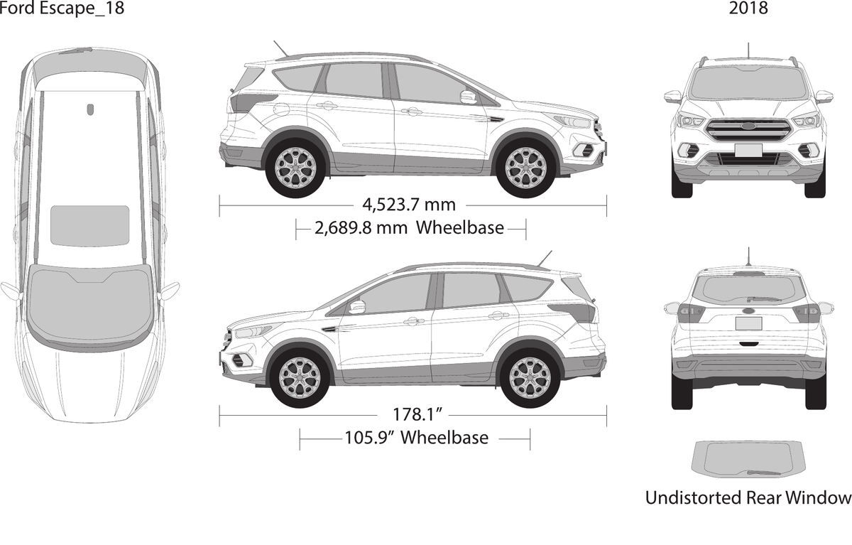 2018 Ford Escape vector wrap template, Design-Ready PDF - GravBase