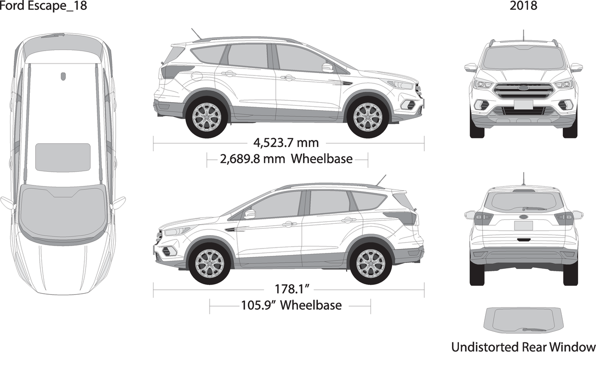 2018 Ford Escape V18 Vehicle Wrap Template