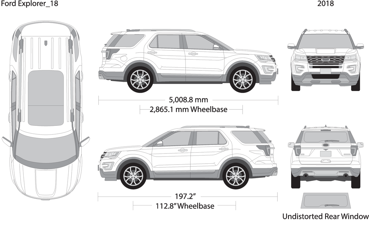2018 Ford Explorer V18 Vehicle Wrap Template