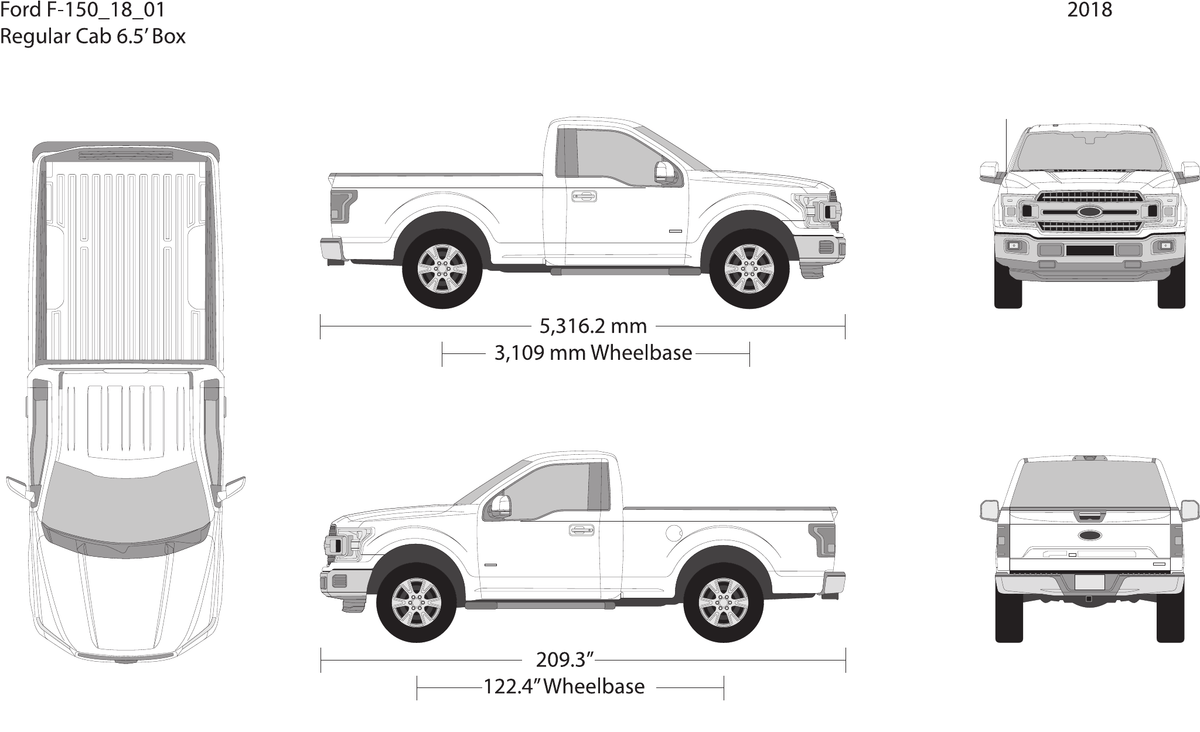 2018 Ford F-150 vector wrap template V01, Design-Ready PDF - GravBase