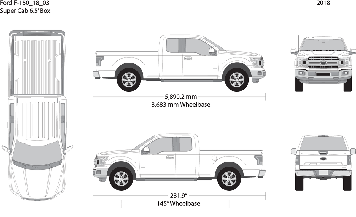 2018 Ford F 150 V03 Vehicle Wrap Template