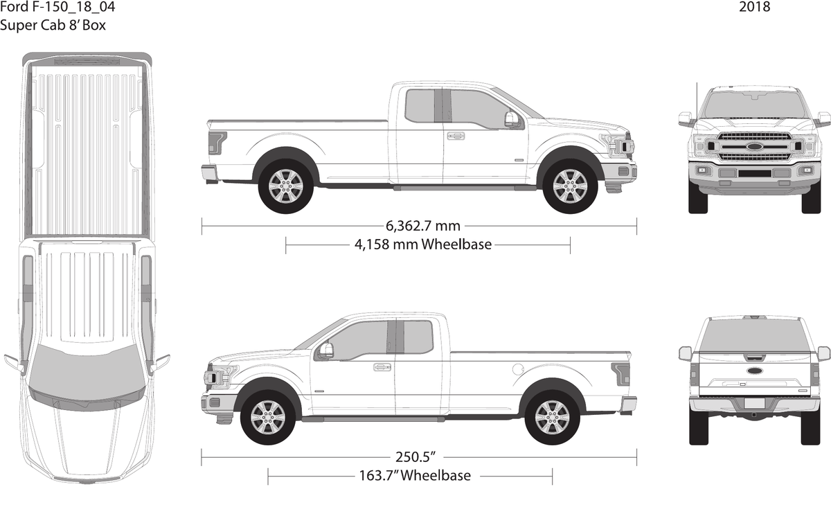 2018 Ford F-150 vector wrap template V04, Design-Ready PDF - GravBase