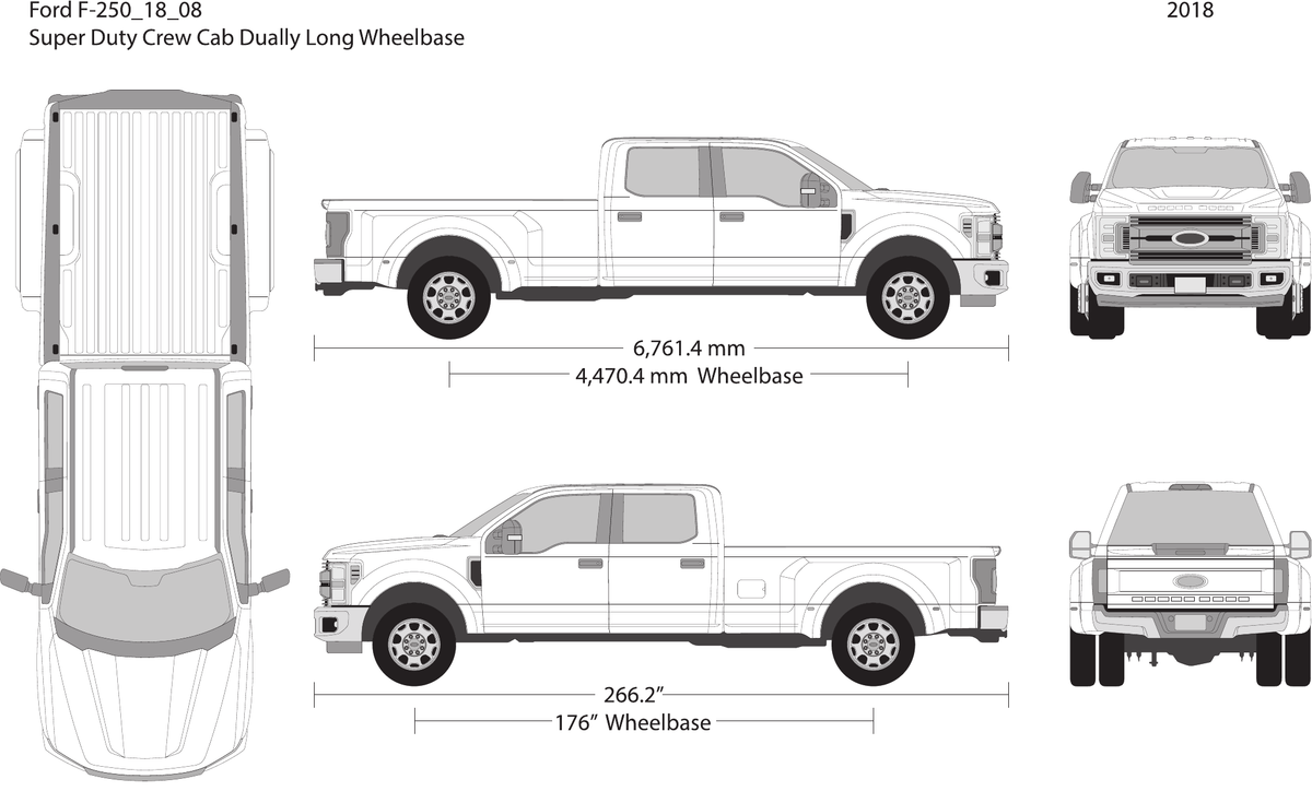 2018 Ford F-250 vector wrap template V08, Design-Ready PDF - GravBase