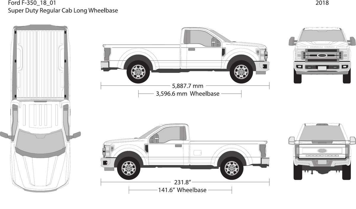 2018 Ford F-350 Vector Wrap Template - GravBase