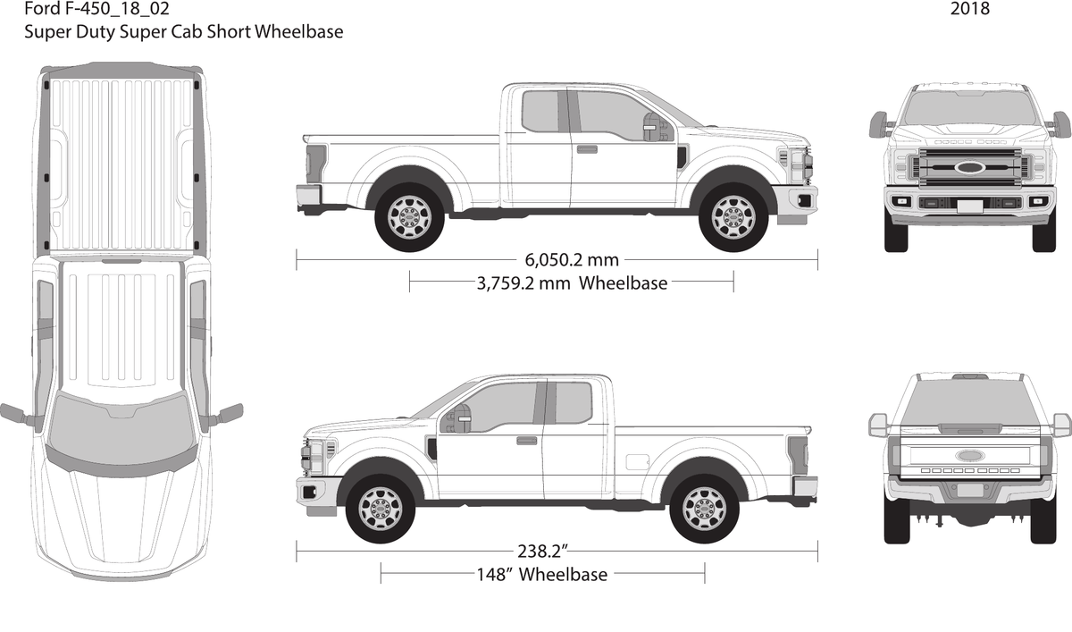 2018 Ford F-450 vector wrap template V02, Design-Ready PDF - GravBase