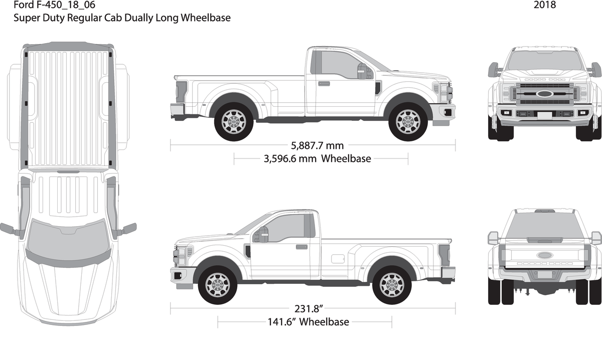 2018 Ford F 450 V06 Vehicle Wrap Template