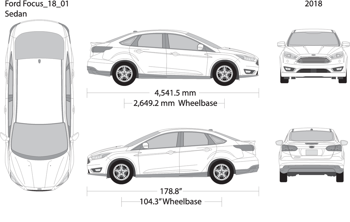 2018 Ford Focus V01 Vehicle Wrap Template