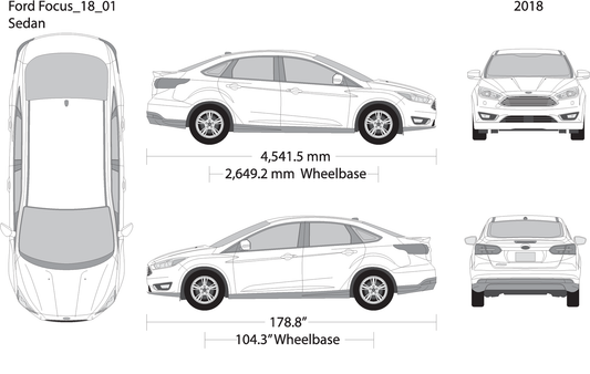 2018 Ford Focus V01 Vehicle Wrap Template