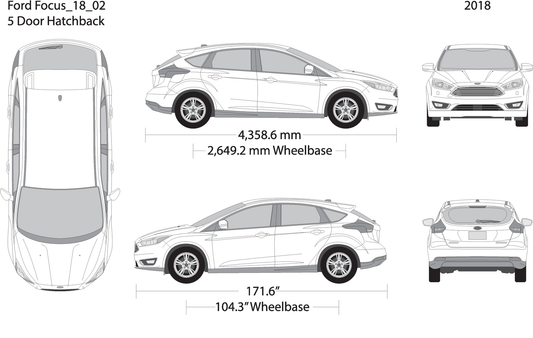 2018 Ford Focus V02 Vehicle Wrap Template