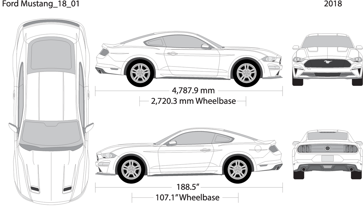 2018 Ford Mustang V01 Vehicle Wrap Template