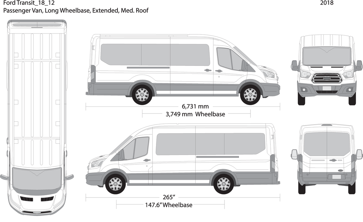 2018 Ford Transit Sliding Door V12 Vehicle Wrap Template