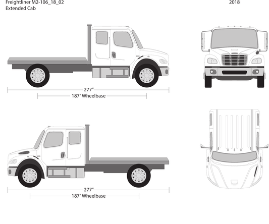 2018 Freightliner M2-106 free vector vehicle wrap template - GravBase