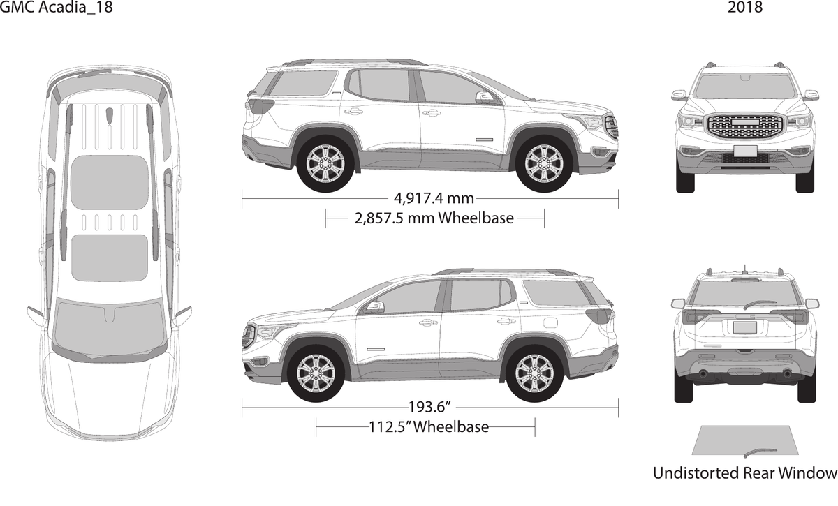 2018 GMC Acadia vector wrap template, Design-Ready PDF - GravBase