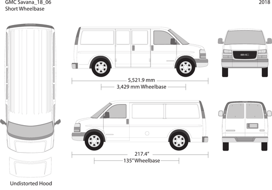 2018 GMC Savana Vector Wrap Template - GravBase