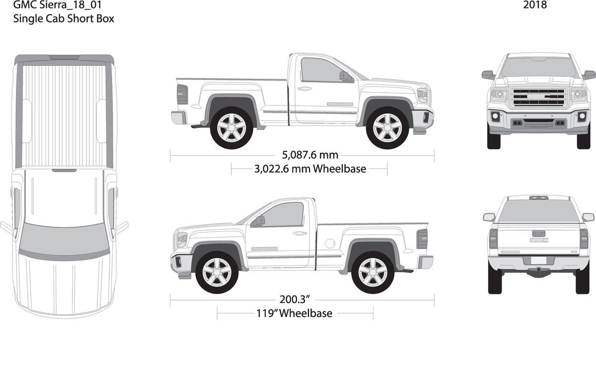 2018 Gmc Sierra 1500 V01 Vehicle Wrap Template