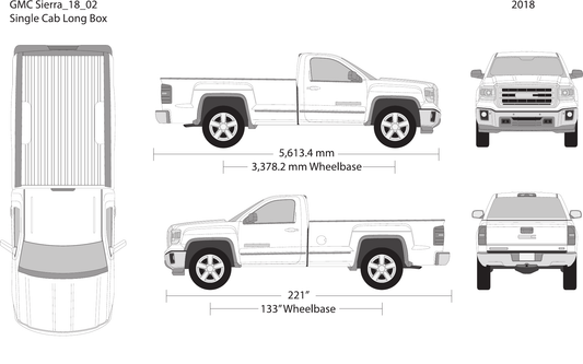 2018 GMC Sierra 1500 vector wrap template V02, Design-Ready PDF - GravBase