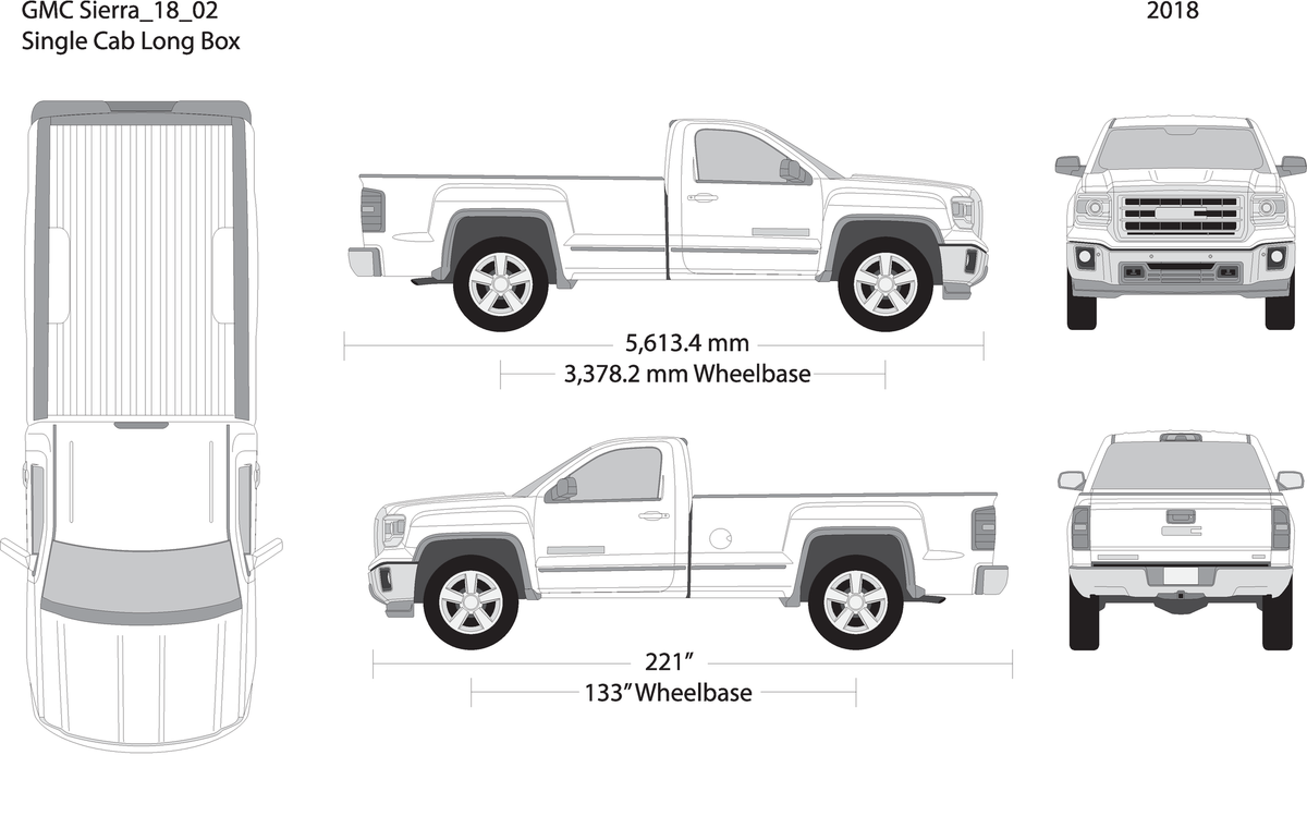 2018 Gmc Sierra 1500 V02 Vehicle Wrap Template