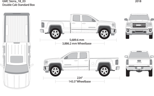 2018 Gmc Sierra 1500 V03 Vehicle Wrap Template