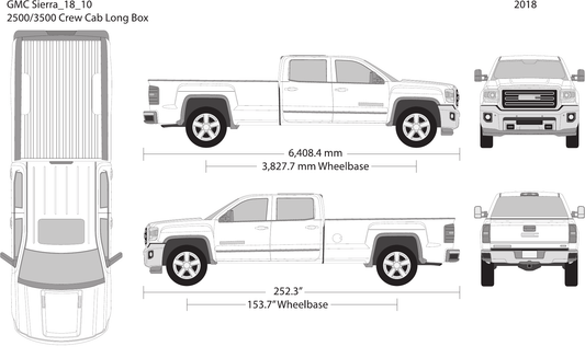 2018 GMC Sierra 2500-3500 HD vector wrap template V10, Design-Ready PDF - GravBase