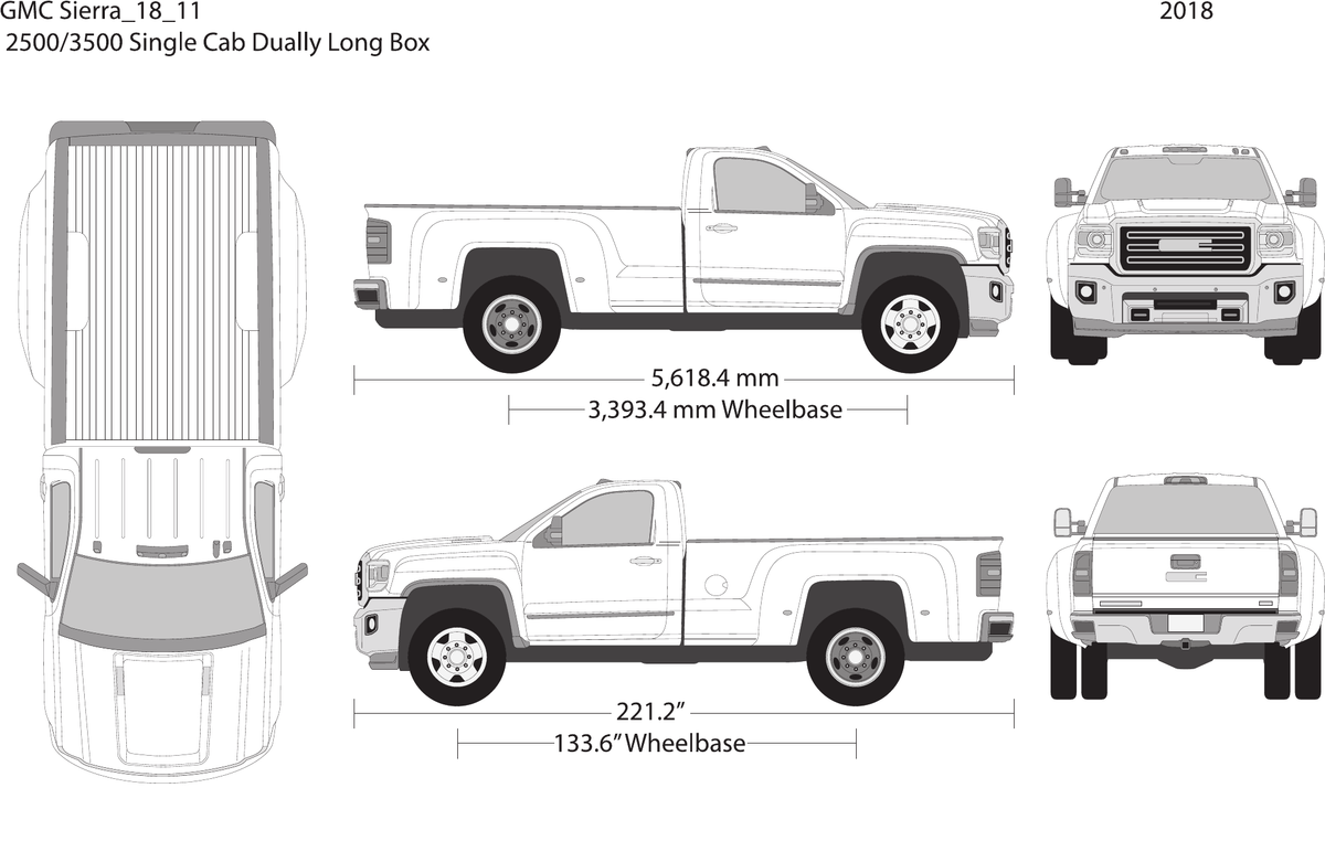 2018 GMC Sierra 2500-3500 HD vector wrap template V11, Design-Ready PDF - GravBase