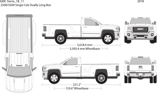 2018 GMC Sierra 2500-3500 HD vector wrap template V11, Design-Ready PDF - GravBase