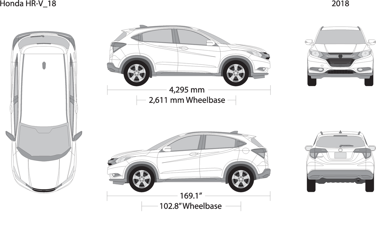 2018 Honda Hr V V18 Vehicle Wrap Template