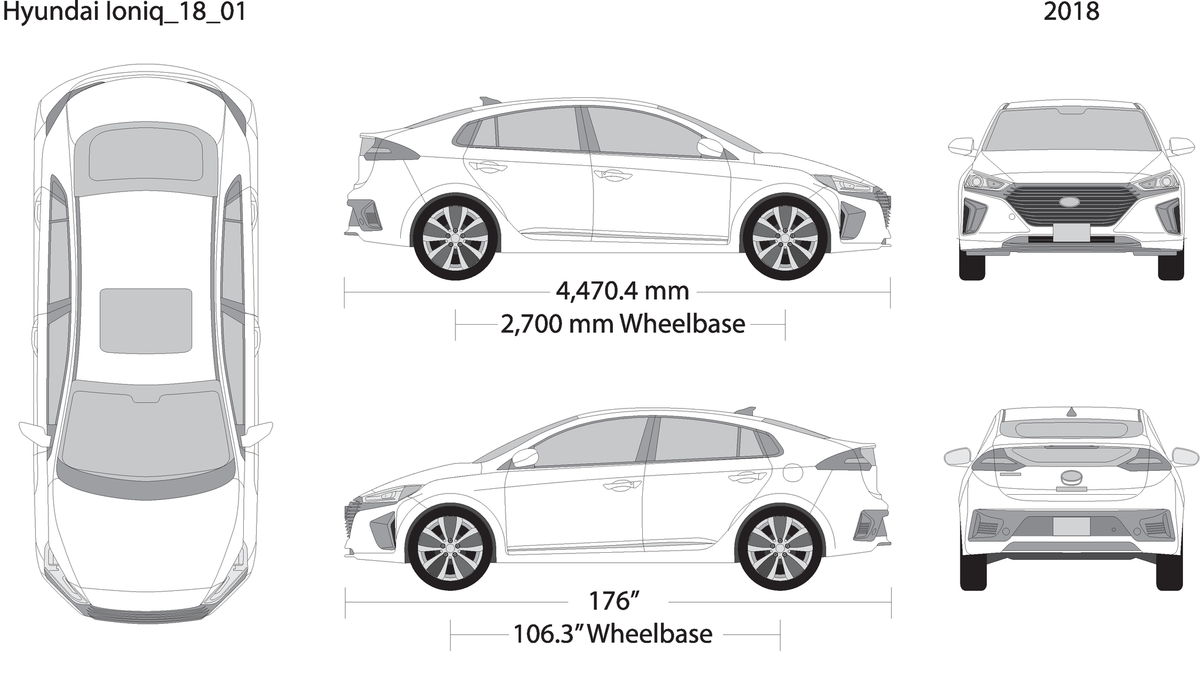 2018 Hyundai Ioniq V01 Vehicle Wrap Template