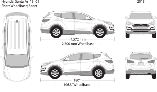 2018 Hyundai Santa Fe vector wrap template, Design-Ready PDF - GravBase