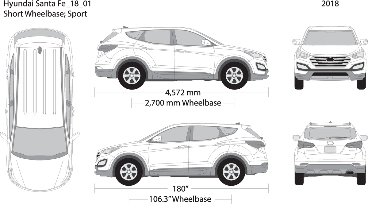 2018 Hyundai Santa Fe V01 Vehicle Wrap Template