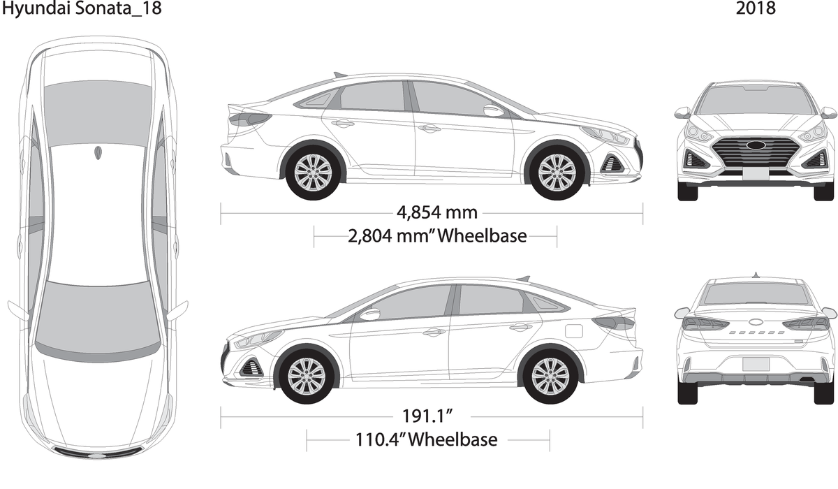 2018 Hyundai Sonata V18 Vehicle Wrap Template