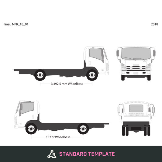 2018 Isuzu NPR vector wrap template V01, Design-Ready PDF - GravBase