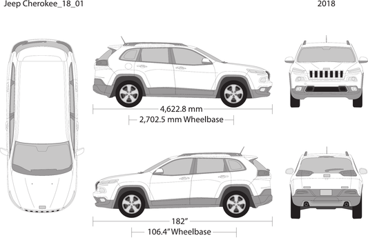 2018 Jeep Cherokee vector wrap template, Design-Ready PDF - GravBase