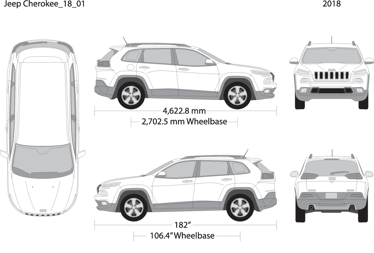 2018 Jeep Cherokee V01 Vehicle Wrap Template