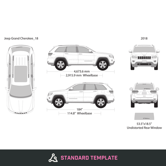 2018 Jeep Grand Cherokee vector wrap template, Design-Ready PDF - GravBase