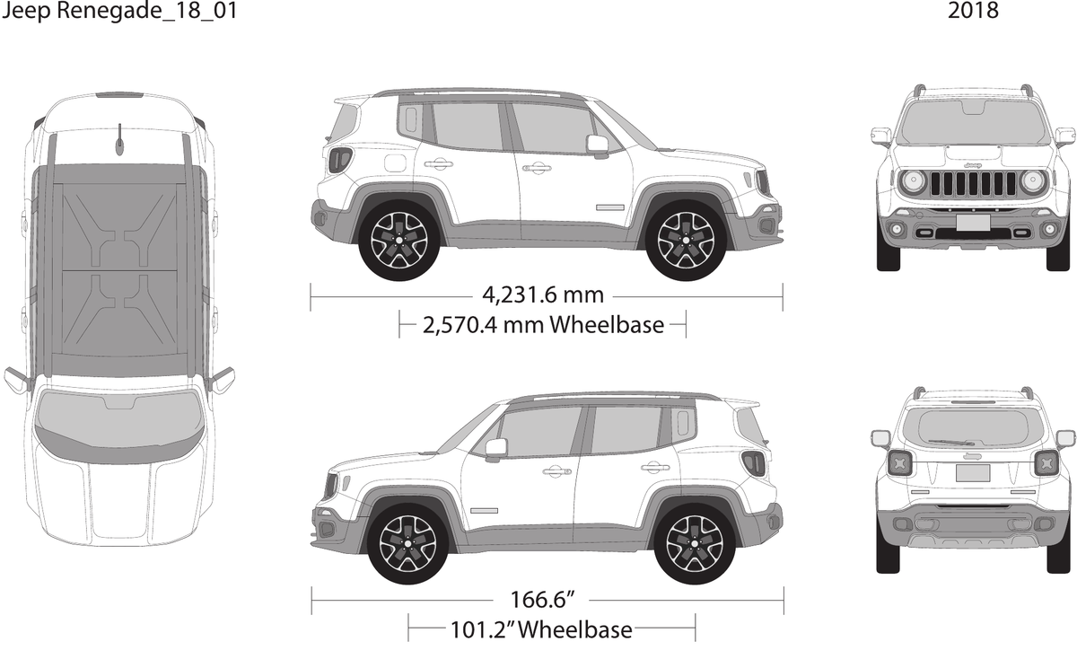 2018 Jeep Renegade vector wrap template, Design-Ready PDF - GravBase