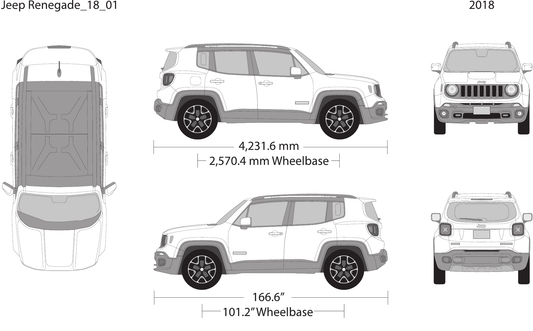 2018 Jeep Renegade vector wrap template, Design-Ready PDF - GravBase
