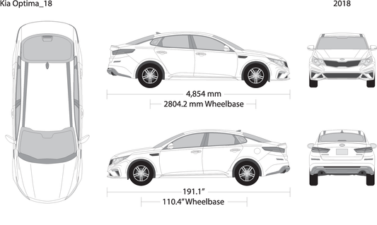 2018 Kia Optima V18 Vehicle Wrap Template