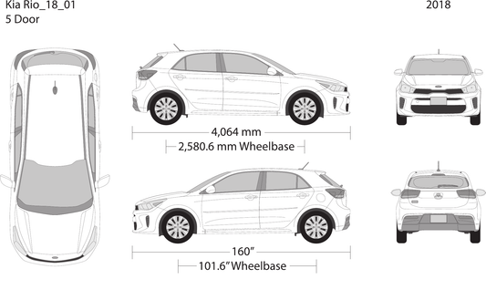 2018 Kia Rio5 vector wrap template, Design-Ready PDF - GravBase