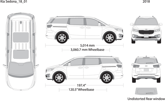 2018 Kia Sedona V01 Vehicle Wrap Template
