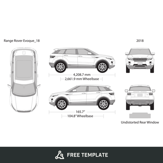 2018 Land Rover Evoque free vector vehicle wrap template - GravBase