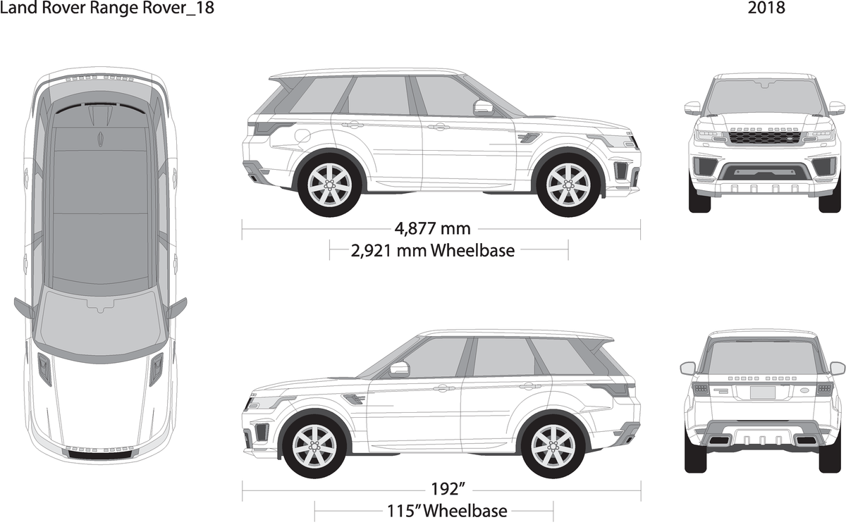 2018 Land Rover Range Rover Sport V18 Vehicle Wrap Template